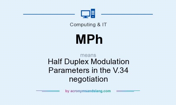 What does MPh mean? It stands for Half Duplex Modulation Parameters in the V.34 negotiation