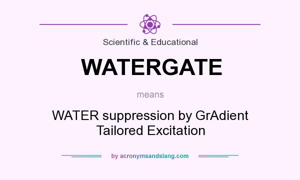 What does WATERGATE mean? It stands for WATER suppression by GrAdient Tailored Excitation