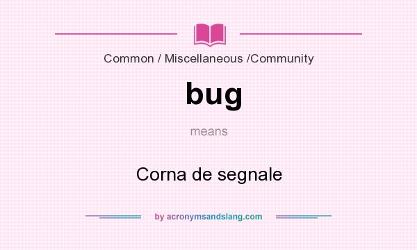 What does bug mean? It stands for Corna de segnale