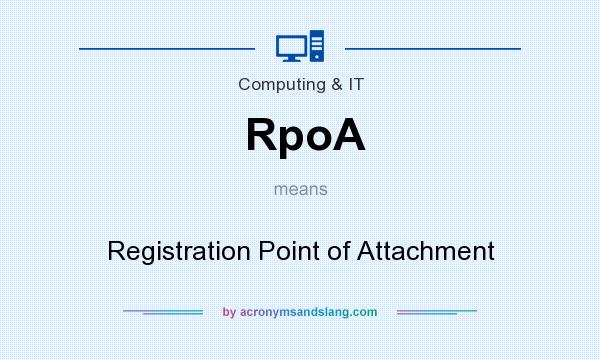 What does RpoA mean? It stands for Registration Point of Attachment