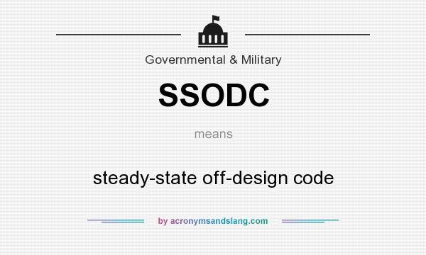 What does SSODC mean? It stands for steady-state off-design code