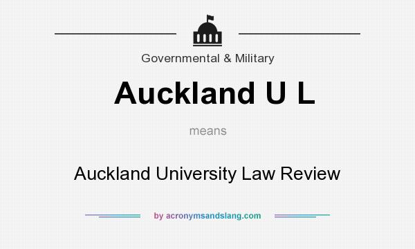 What does Auckland U L mean? It stands for Auckland University Law Review