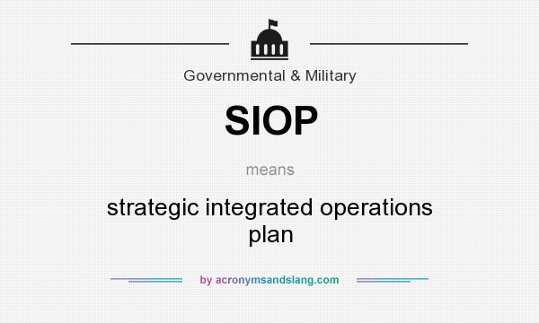 What does SIOP mean? It stands for strategic integrated operations plan