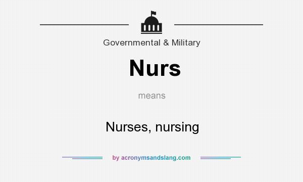 What does Nurs mean? It stands for Nurses, nursing