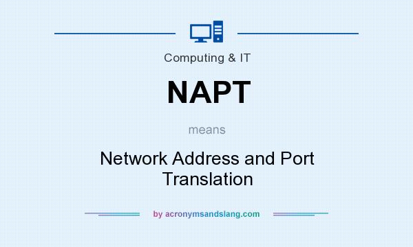 What does NAPT mean? It stands for Network Address and Port Translation