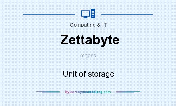 What does Zettabyte mean? It stands for Unit of storage