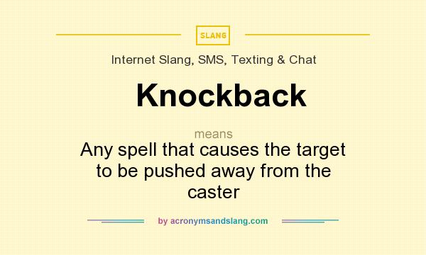 What does Knockback mean? It stands for Any spell that causes the target to be pushed away from the caster