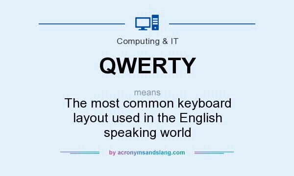What does QWERTY mean? It stands for The most common keyboard layout used in the English speaking world