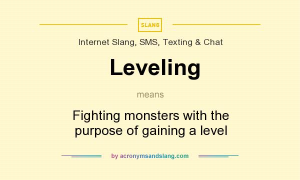 What does Leveling mean? It stands for Fighting monsters with the purpose of gaining a level