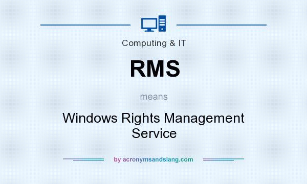 What does RMS mean? It stands for Windows Rights Management Service