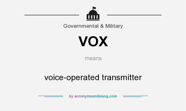 What does VOX mean? It stands for voice-operated transmitter