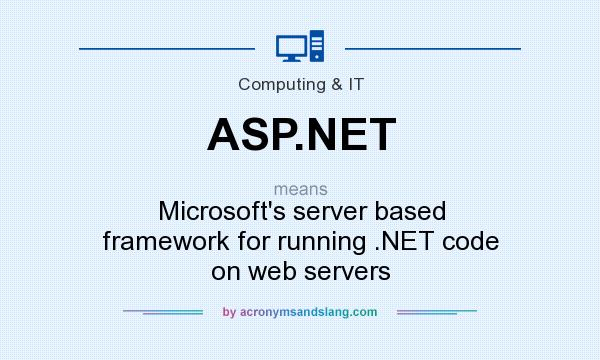 What does ASP.NET mean? It stands for Microsoft`s server based framework for running .NET code on web servers