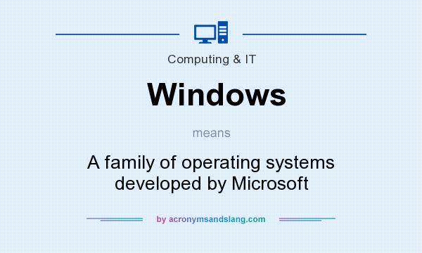 What does Windows mean? It stands for A family of operating systems developed by Microsoft