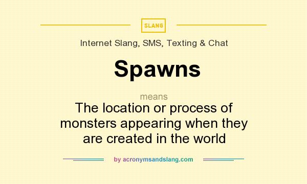 What does Spawns mean? It stands for The location or process of monsters appearing when they are created in the world