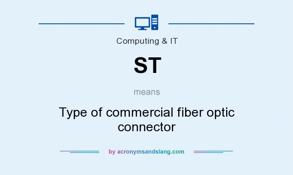 What does ST mean? It stands for Type of commercial fiber optic connector