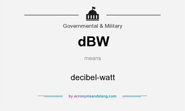 What does dBW mean? It stands for decibel-watt