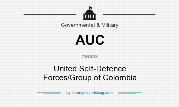 What does AUC mean? It stands for United Self-Defence Forces/Group of Colombia