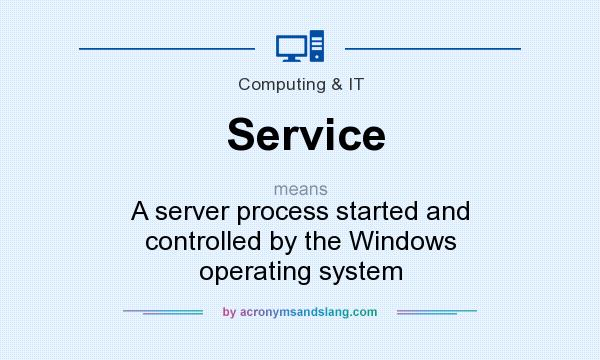 What does Service mean? It stands for A server process started and controlled by the Windows operating system
