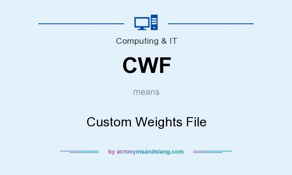 What does CWF mean? It stands for Custom Weights File