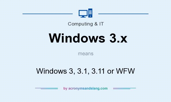 What does Windows 3.x mean? It stands for Windows 3, 3.1, 3.11 or WFW