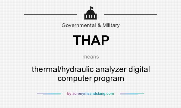 What does THAP mean? It stands for thermal/hydraulic analyzer digital computer program