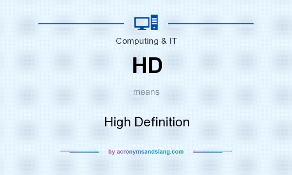 What does HD mean? It stands for High Definition