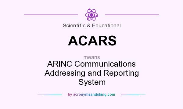 What does ACARS mean? It stands for ARINC Communications Addressing and Reporting System