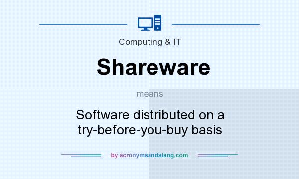 What does Shareware mean? It stands for Software distributed on a try-before-you-buy basis