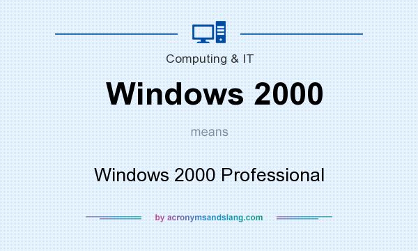 What does Windows 2000 mean? It stands for Windows 2000 Professional