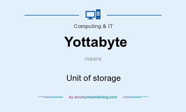 What does Yottabyte mean? It stands for Unit of storage