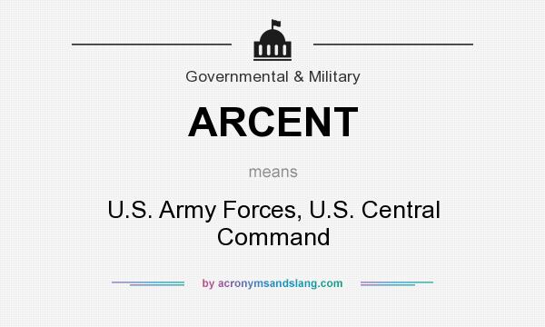 What does ARCENT mean? It stands for U.S. Army Forces, U.S. Central Command
