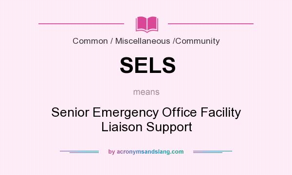 What does SELS mean? It stands for Senior Emergency Office Facility Liaison Support