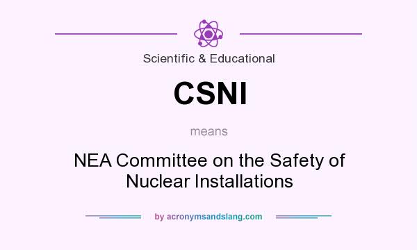 What does CSNI mean? It stands for NEA Committee on the Safety of Nuclear Installations