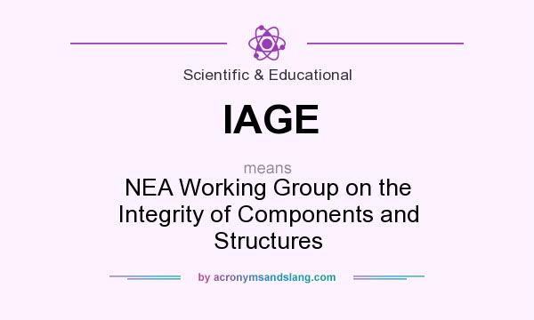 What does IAGE mean? It stands for NEA Working Group on the Integrity of Components and Structures