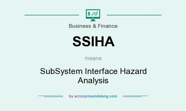What does SSIHA mean? It stands for SubSystem Interface Hazard Analysis