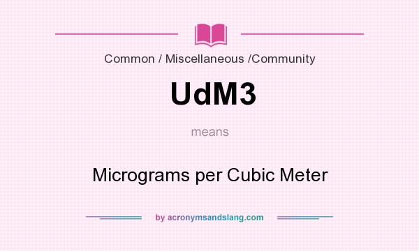 What does UdM3 mean? It stands for Micrograms per Cubic Meter