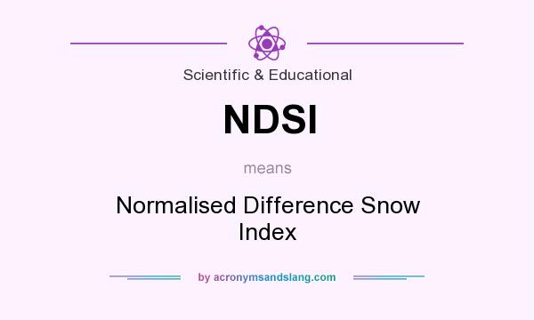 What does NDSI mean? It stands for Normalised Difference Snow Index