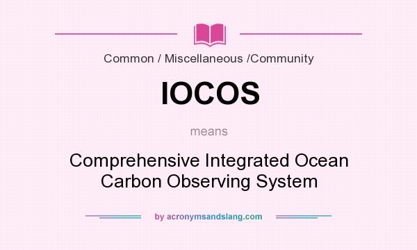 What does IOCOS mean? It stands for Comprehensive Integrated Ocean Carbon Observing System