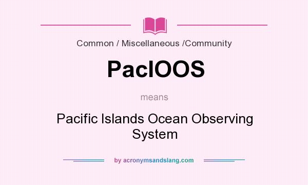 What does PacIOOS mean? It stands for Pacific Islands Ocean Observing System