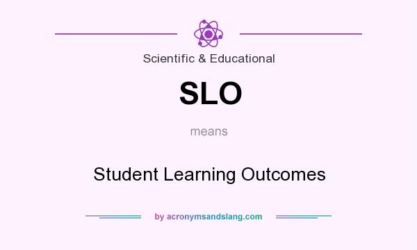 What does SLO mean? It stands for Student Learning Outcomes