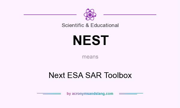 What does NEST mean? It stands for Next ESA SAR Toolbox