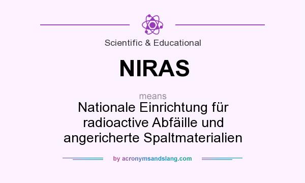What does NIRAS mean? It stands for Nationale Einrichtung für radioactive Abfäille und angericherte Spaltmaterialien