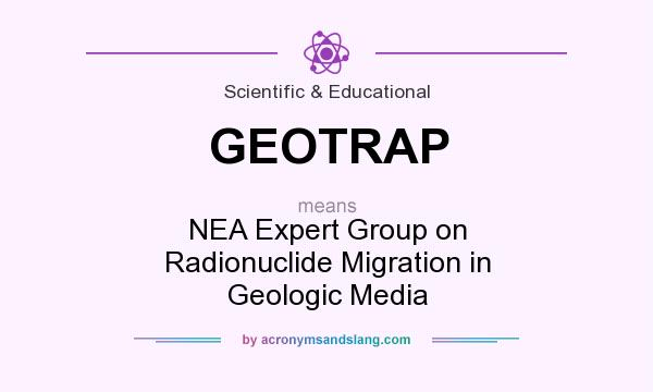 What does GEOTRAP mean? It stands for NEA Expert Group on Radionuclide Migration in Geologic Media