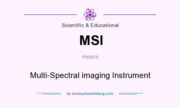 What does MSI mean? It stands for Multi-Spectral imaging Instrument