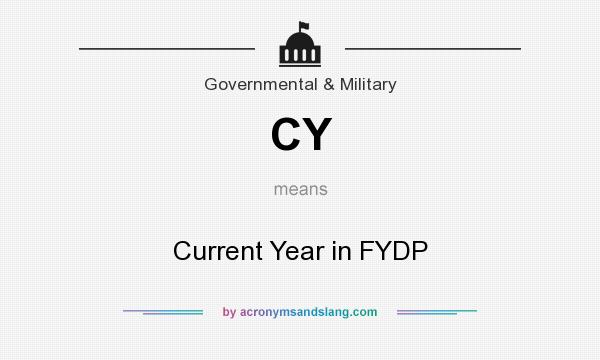 What does CY mean? It stands for Current Year in FYDP