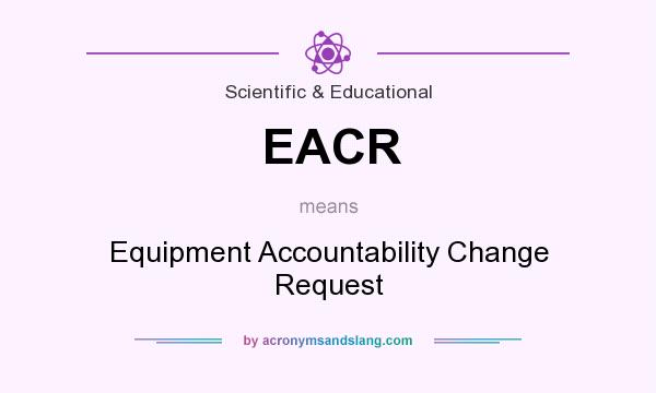 What does EACR mean? It stands for Equipment Accountability Change Request