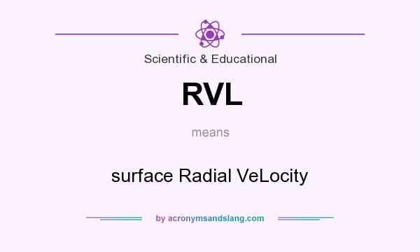 What does RVL mean? It stands for surface Radial VeLocity