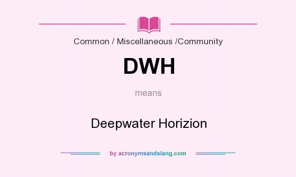 What does DWH mean? It stands for Deepwater Horizion