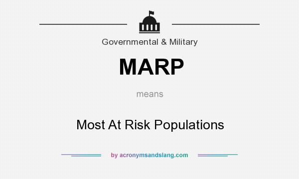 What does MARP mean? It stands for Most At Risk Populations