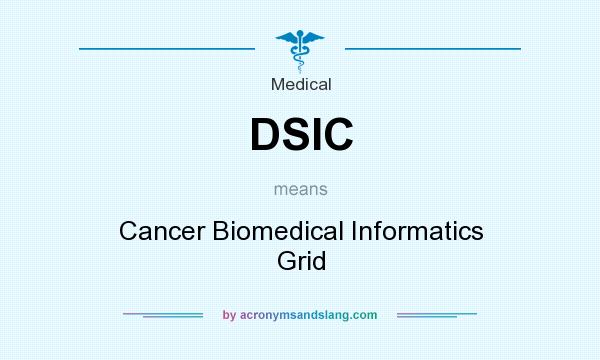 What does DSIC mean? It stands for Cancer Biomedical Informatics Grid